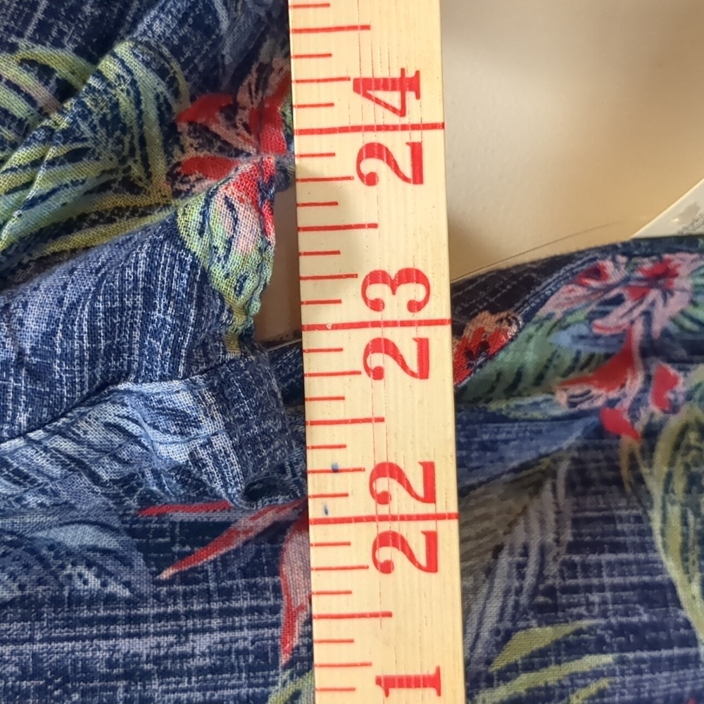 NWT IZOD SALTWATER Men's XL Blue Tropical Short Sleeve Shirt - Picture 4 of 11